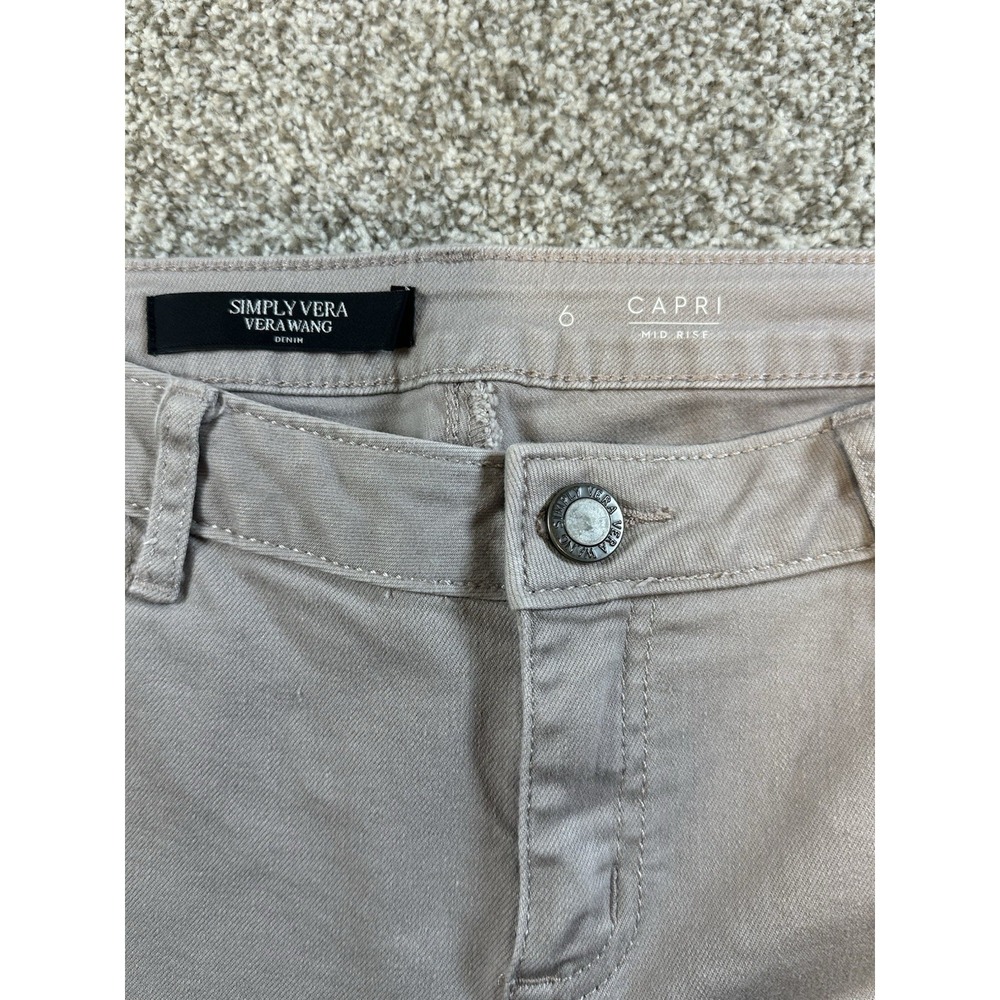 Blush Slimming Mid Rise Pants Vera Wang Capri Size 6 - Picture 6 of 8